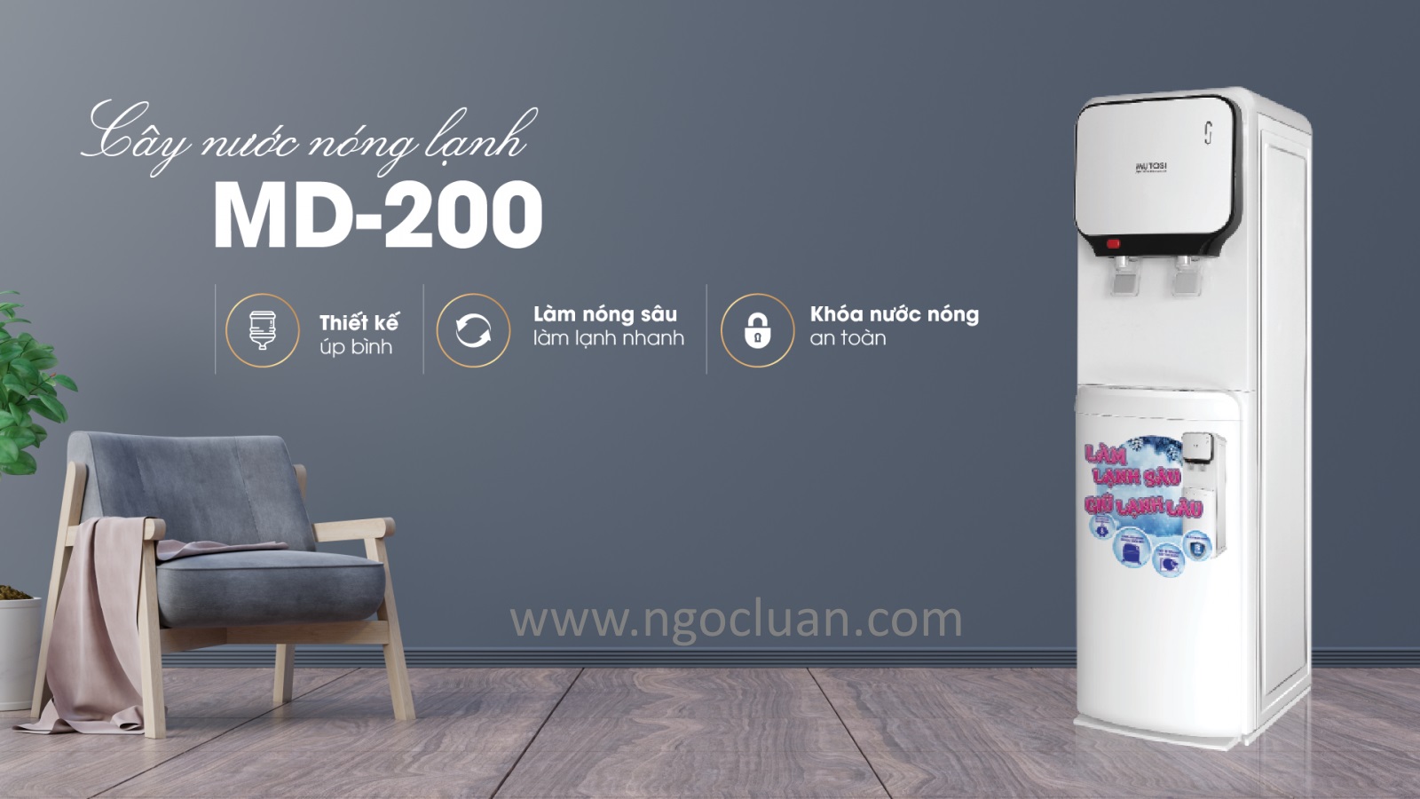 Cay nuoc nong lanh Mutosi md-200